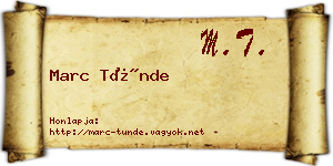 Marc Tünde névjegykártya